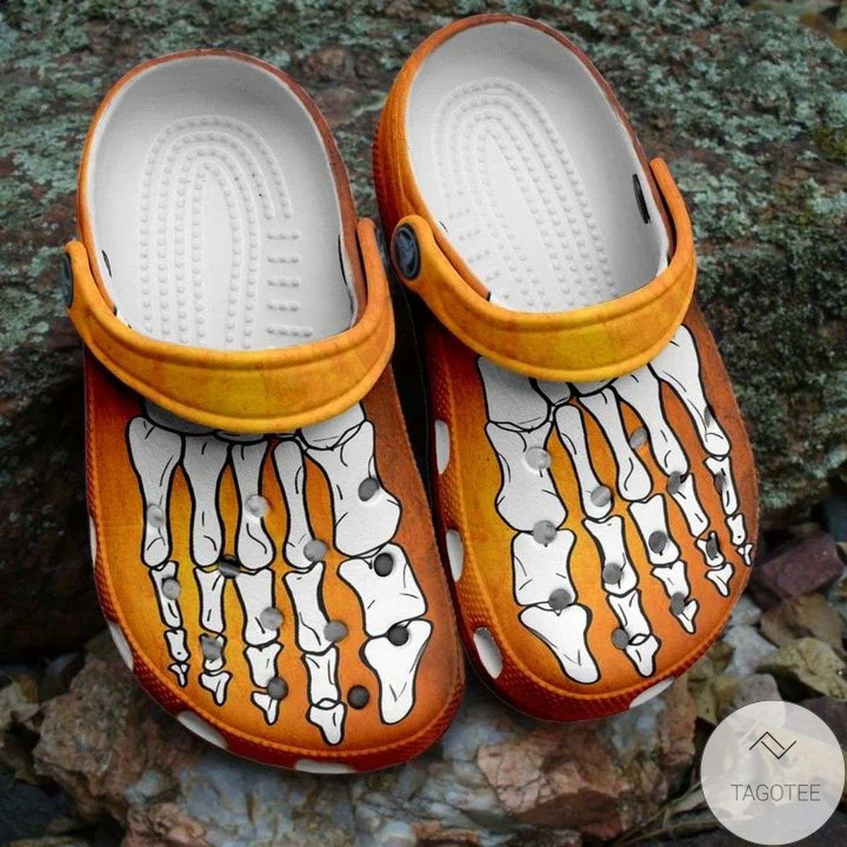 Crocs outfit - halloween skeleton yellow orange crocs crocband clogs - 1108 Crocs Outfit