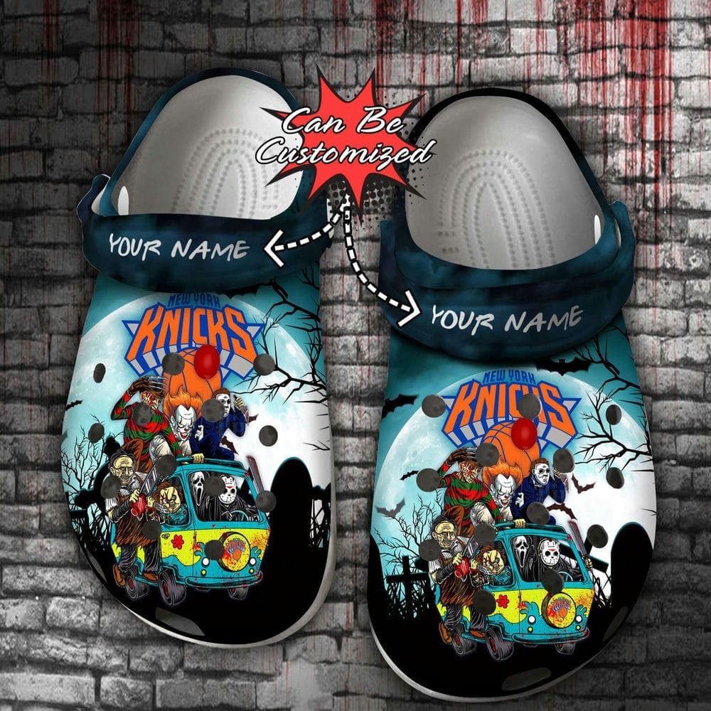 Crocs outfit - personalized new york knicks horror friends van with clown retro scary movie villains halloween crocs clogs crocband shoes - 1778 Crocs Outfit