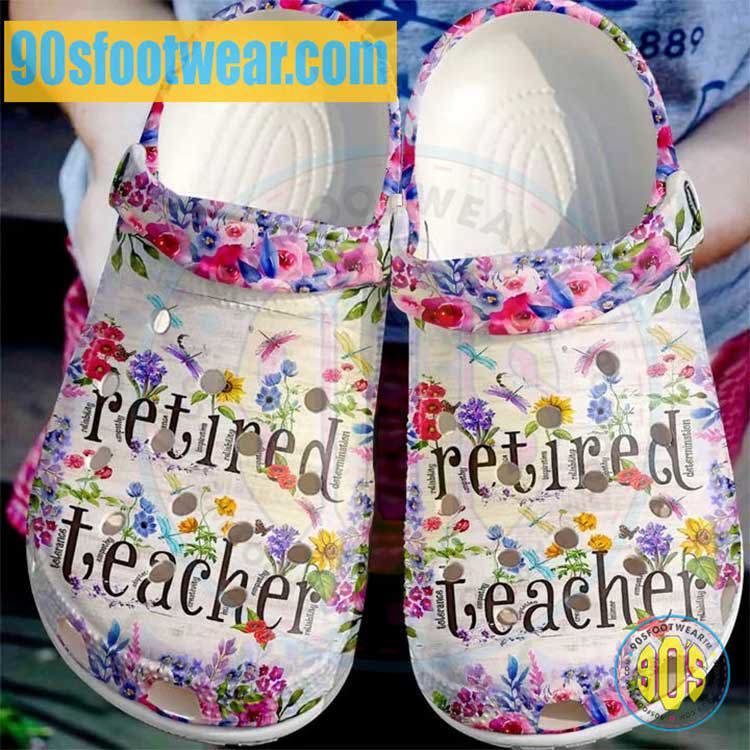 Crocs outfit - teacher crocs – retired teacher floral clogs - 2160 Crocs Outfit