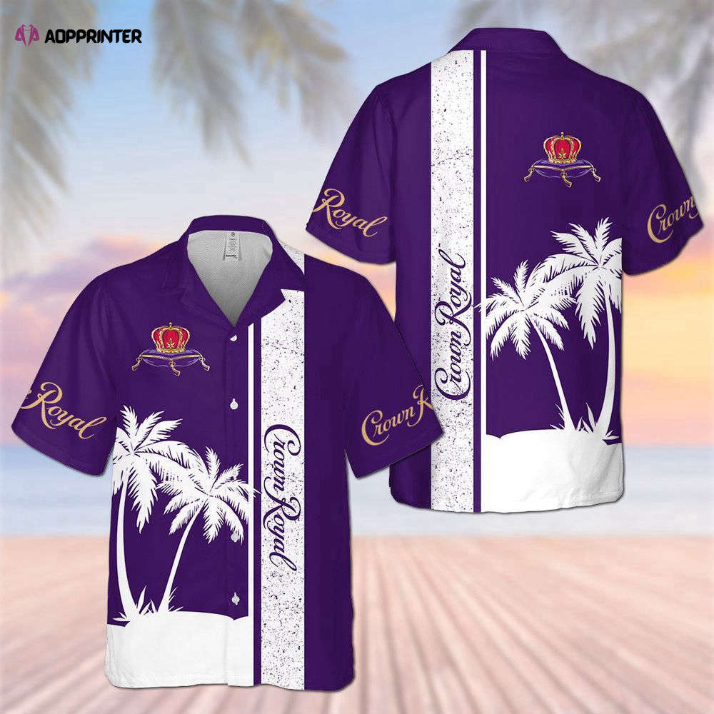 Crown royal palm tree pattern hawaiian shirt gift for men women holiday gift Hawaii Shirt