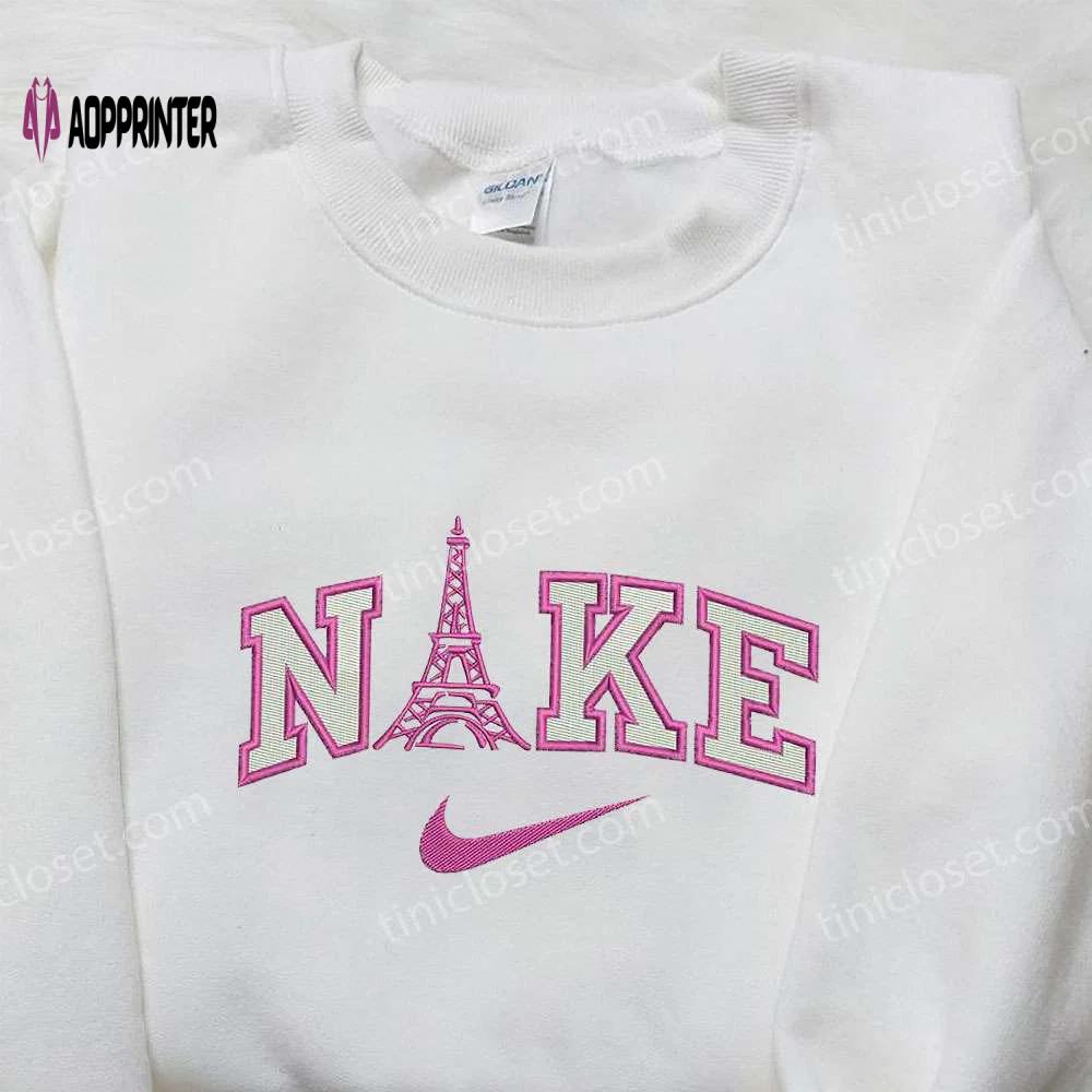 Custom eiffel x nike embroidered shirt: perfect gift for son unique and stylish Embroidered Shirt