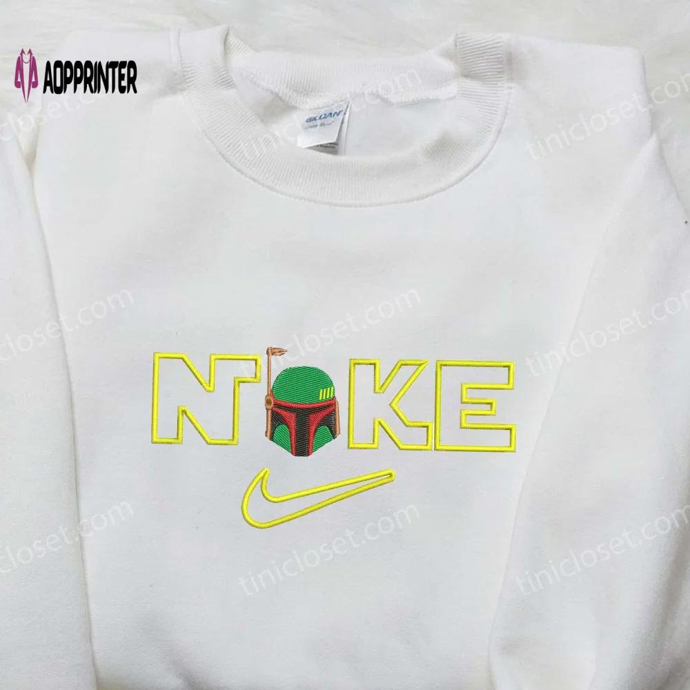 Custom nike embroidered shirt: helmet boba fett x nike the book of boba fett design Embroidered Shirt