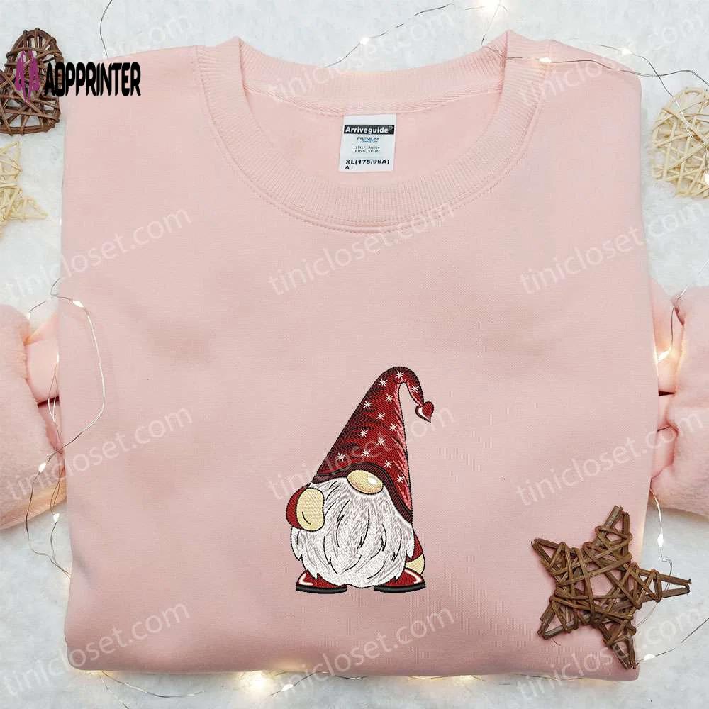 Cute gnome xmas hoodie & shirt: best gift ideas for kids Embroidered Shirt
