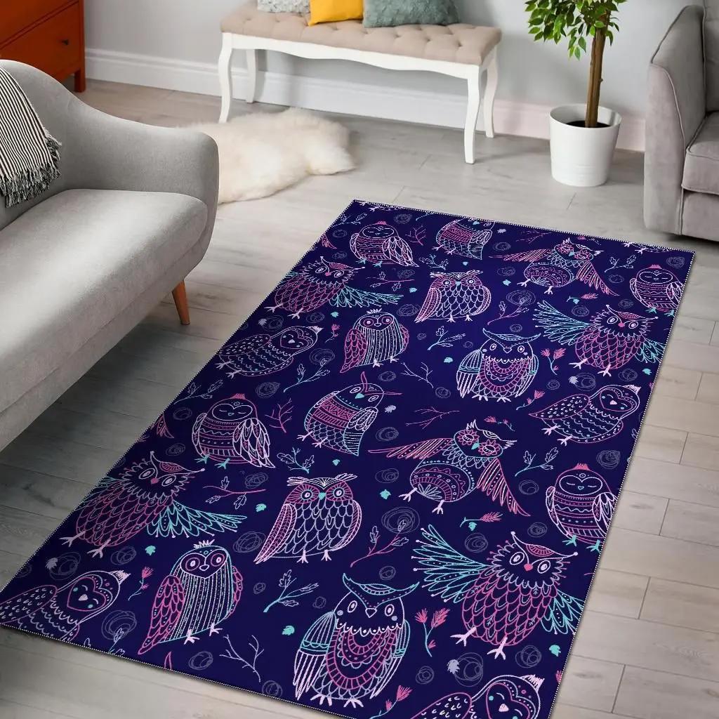Cute owls pattern boho style ornament dhcdhc dt1910 rug living room rug home decor Rectangle Rug