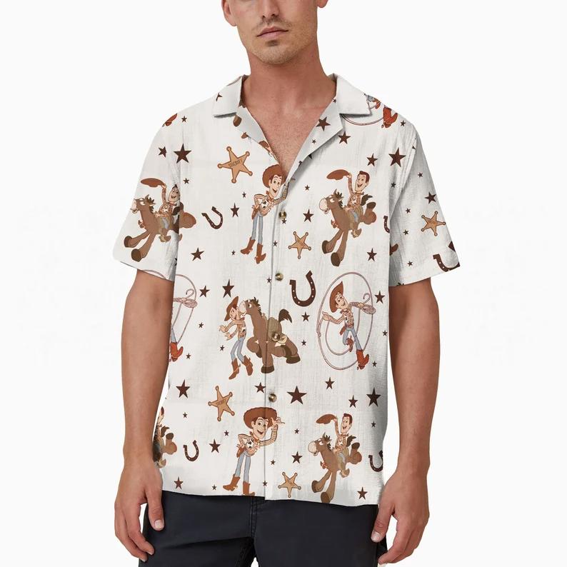 Cute toy story woody cowboy hawaiian shirt Hawaii Shirt Shorts & Flip Flops