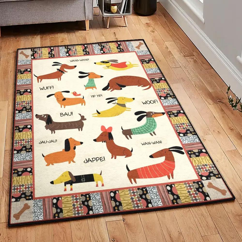 Dachshund carpets for living room, dachshund rug Rectangle Rug