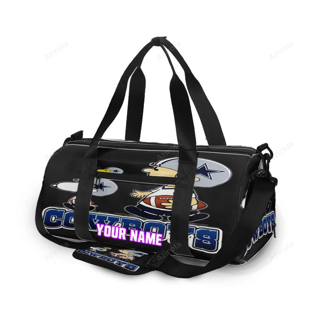 Dallas cowboys chairlie snoopy woodstock personalized name travel bag gym bag 882 Travel Bag