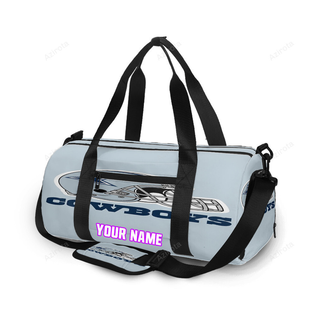 Dallas cowboys helmet light blue personalized name travel bag gym bag 1753 Travel Bag