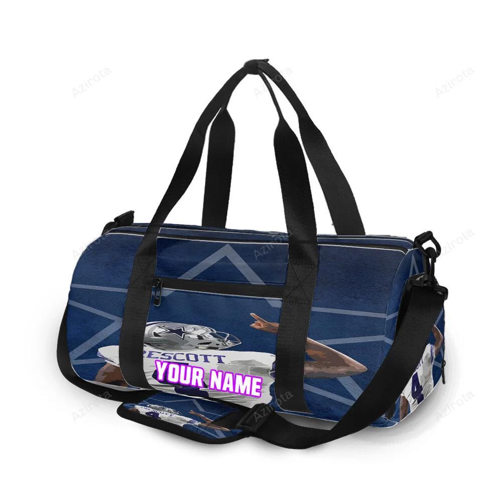 Dallas cowboys prescott back personalized name travel bag gym bag 1887 Travel Bag