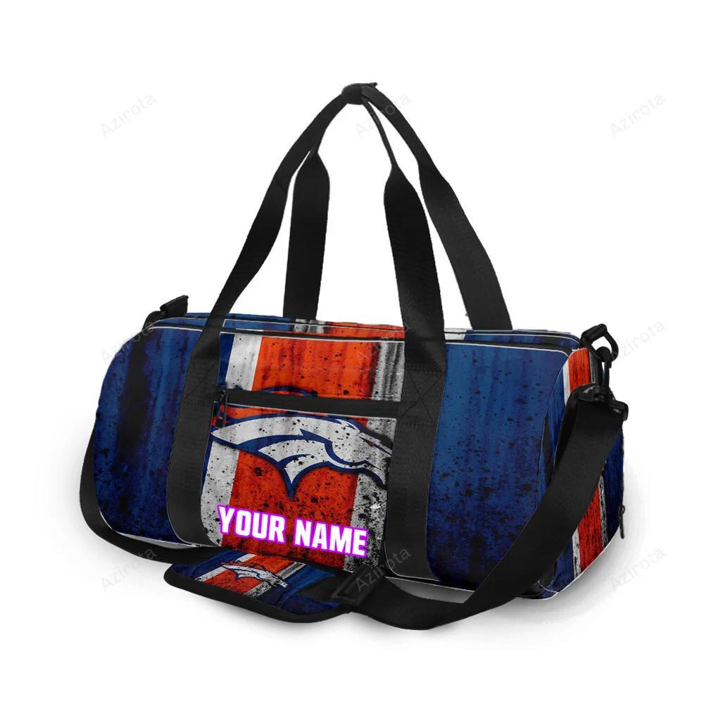 Denver broncos emblem v18 personalized name travel bag gym bag 338 Travel Bag