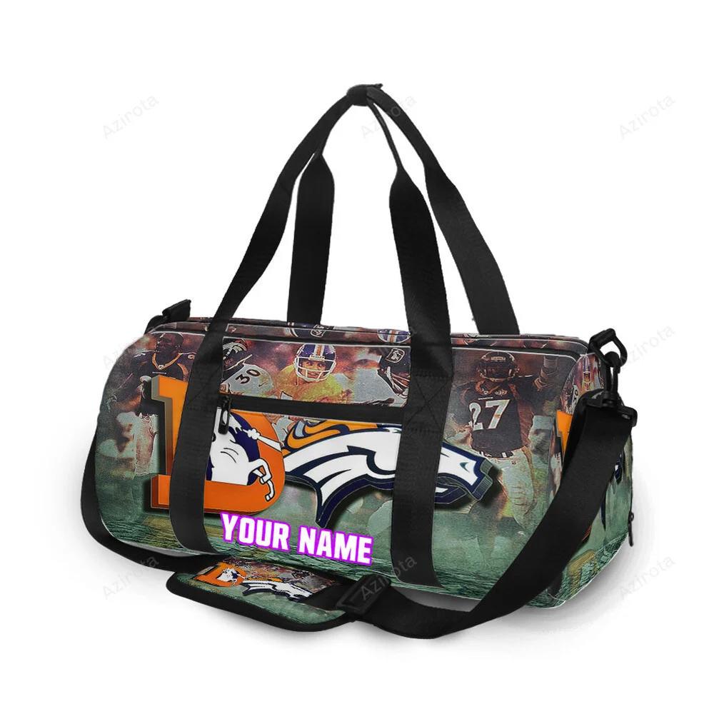 Denver broncos emblem v32 personalized name travel bag gym bag 1015 Travel Bag