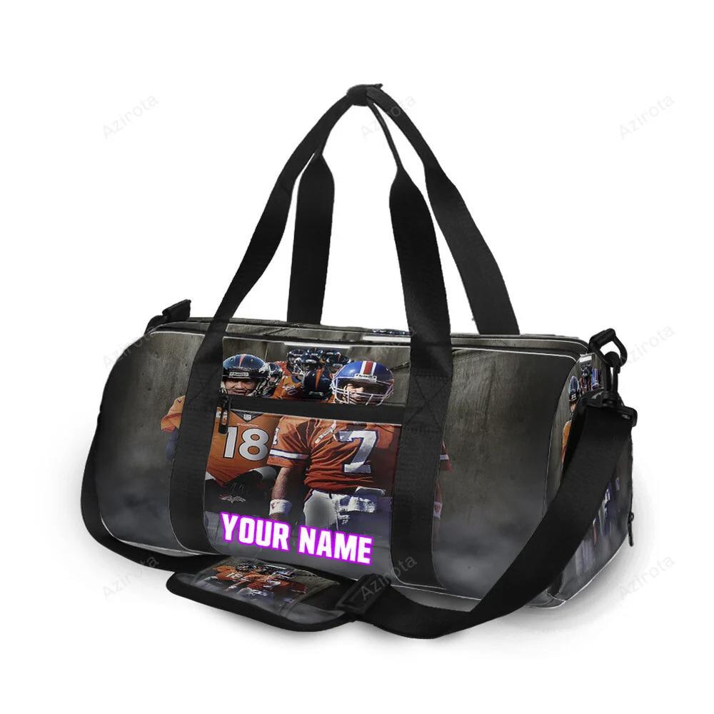 Denver broncos two broncos quarterbacks personalized name travel bag gym bag 1420 Travel Bag
