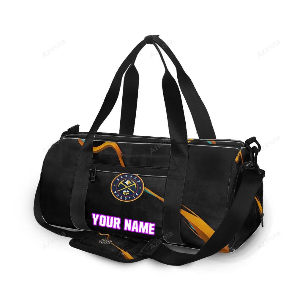 Denver nuggets yellow pink purple personalized name travel bag gym bag 1176 Travel Bag