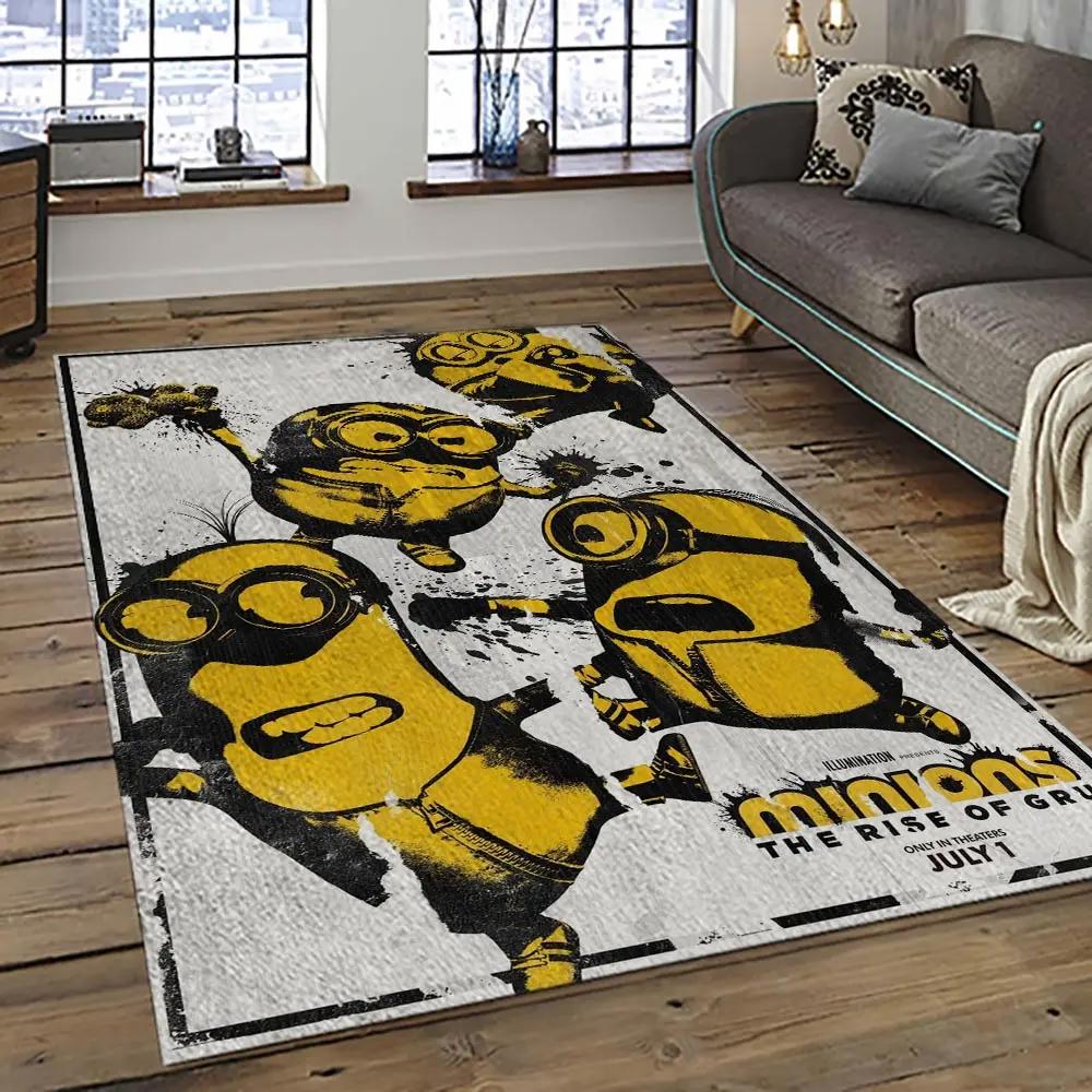 Despicable me film movie minion characters area rug home decor halloween gift best present for friends dmm45 Rectangle Rug