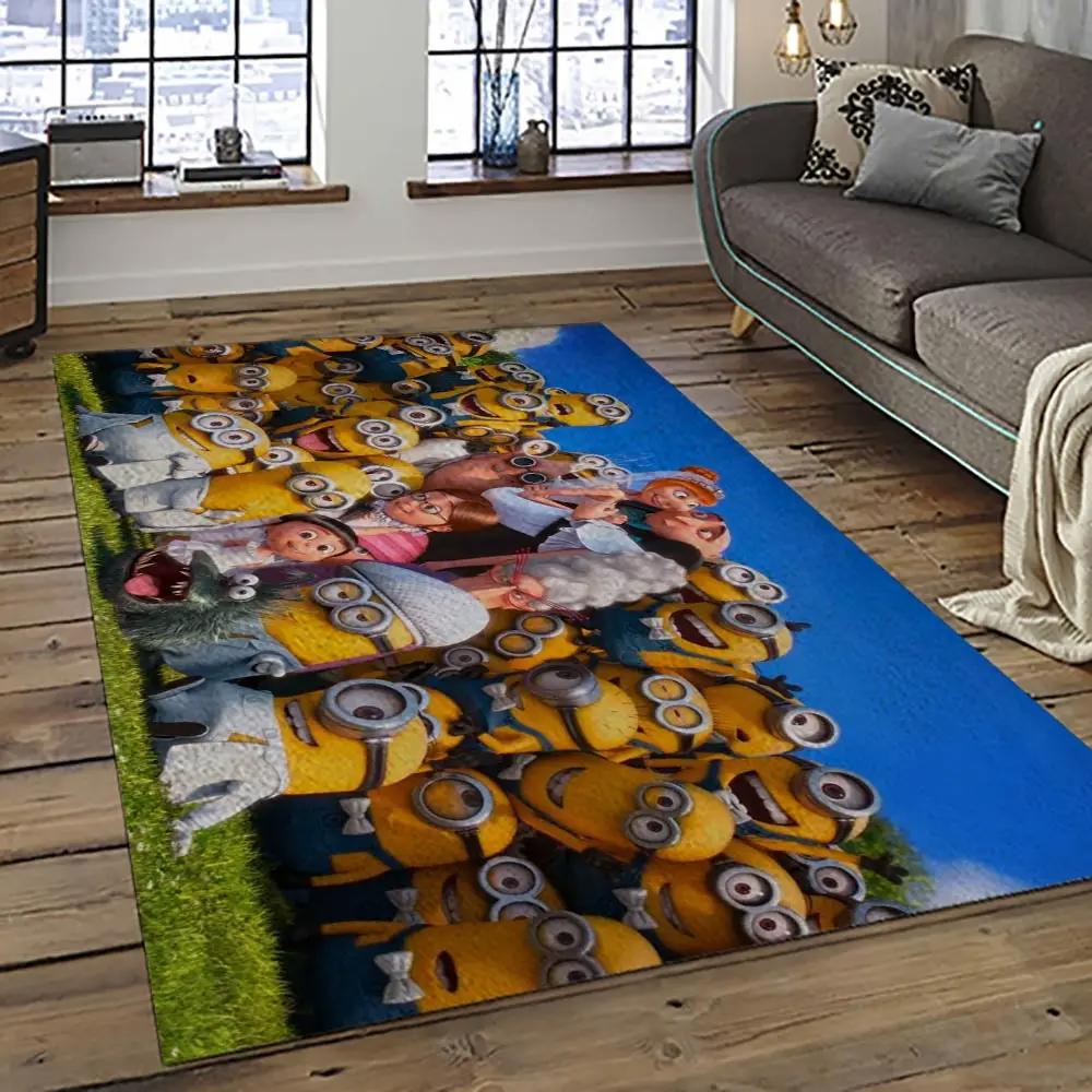 Despicable me film movie minion characters area rug home decor halloween gift best present for friends dmm84 Rectangle Rug