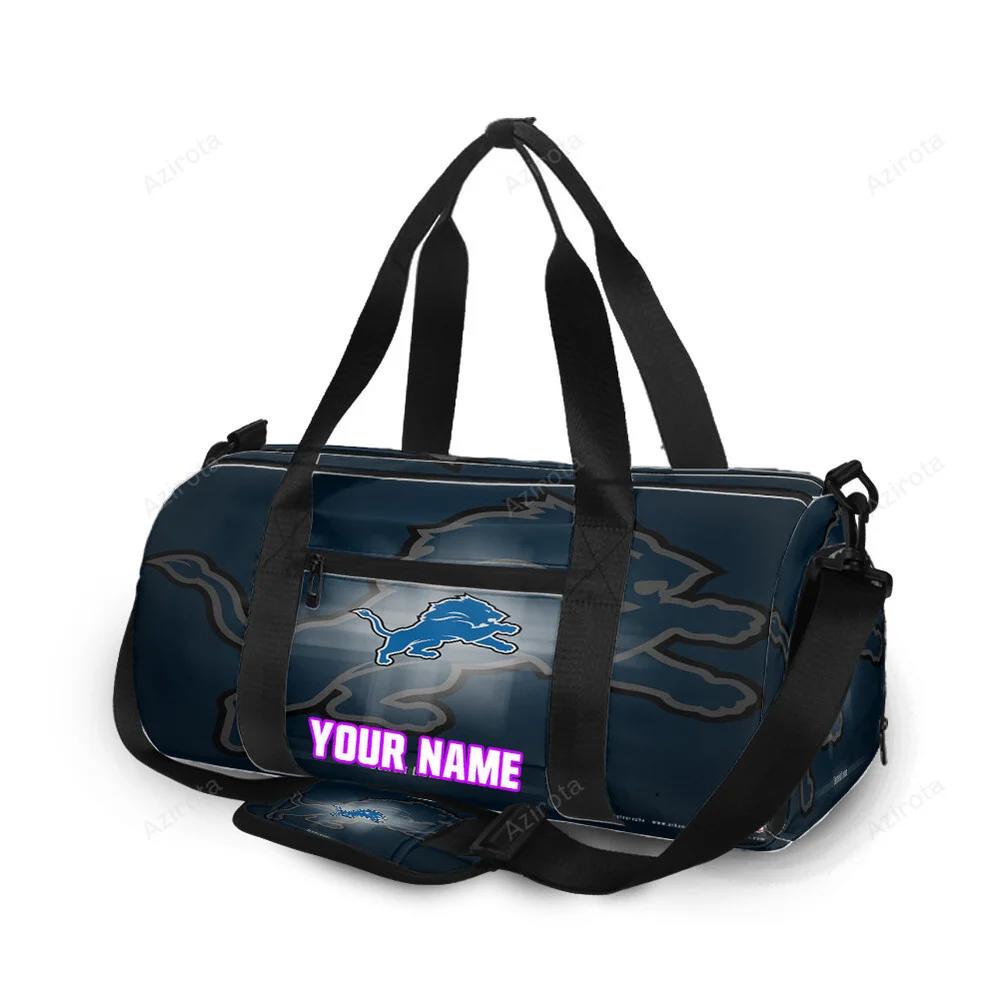 Detroit lions emblem v5 personalized name travel bag gym bag 979 Travel Bag