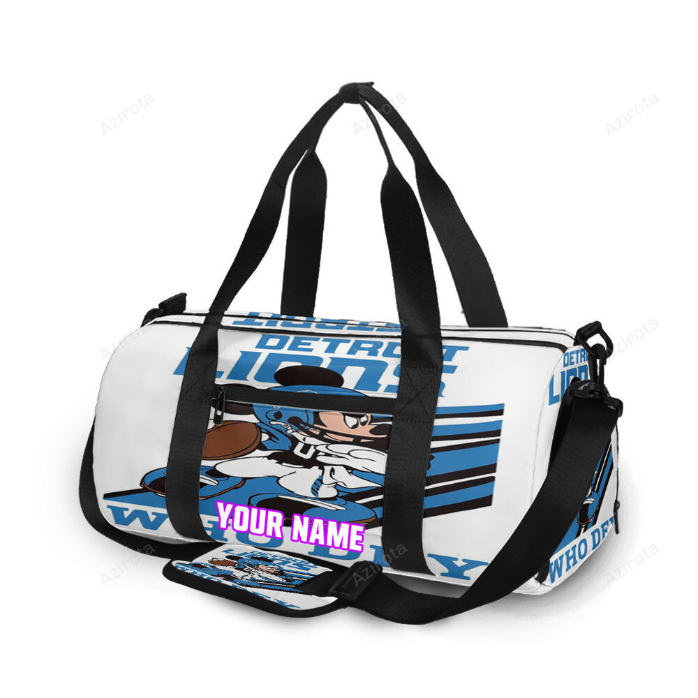 Detroit lions mickey play personalized name travel bag gym bag 1162 Travel Bag