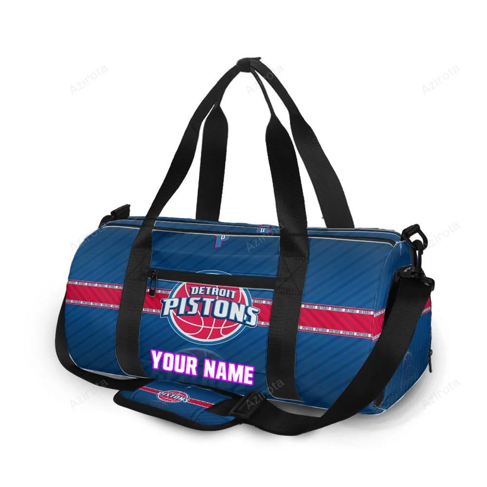 Detroit pistons red line blue personalized name travel bag gym bag 978 Travel Bag