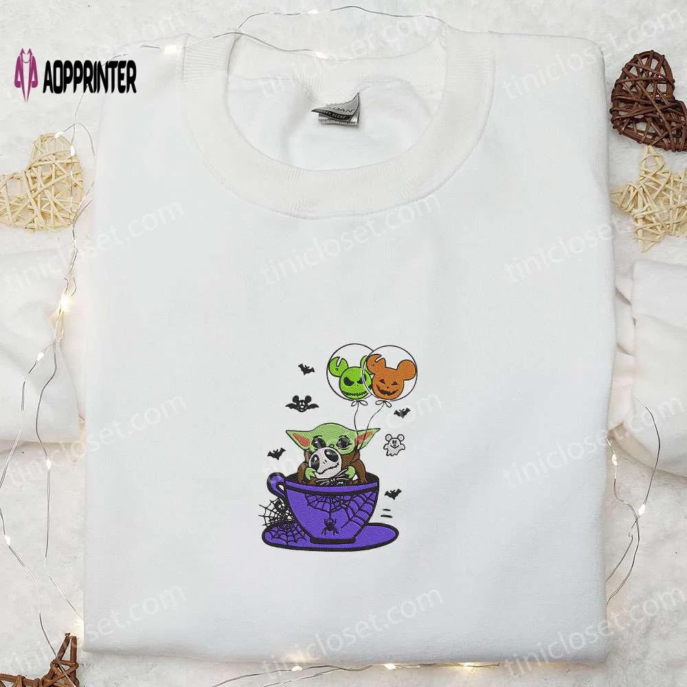 Disney baby yoda jack skellington halloween sweatshirt – embroidered balloon hoodie & shirt Embroidered Shirt
