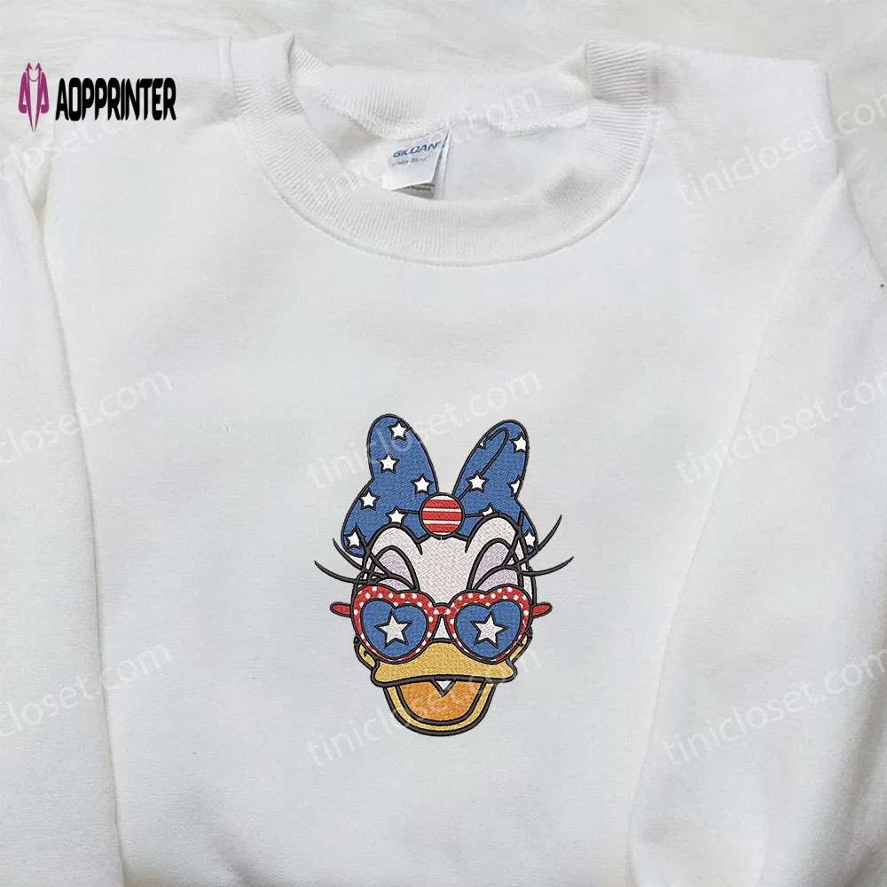 Disney embroidered shirt: american daisy duck design perfect national day gift Embroidered Shirt