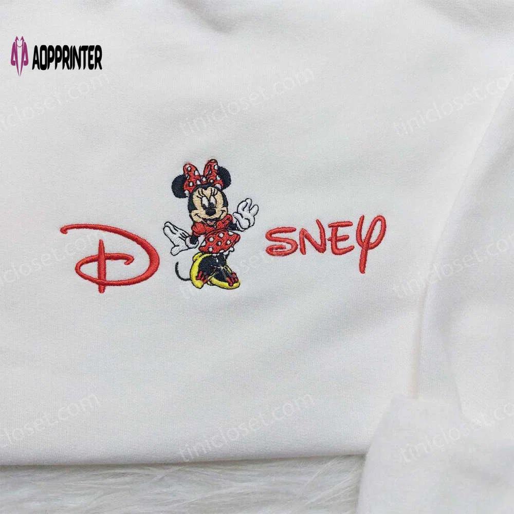 Disney minnie embroidered sweatshirt: stylish disney hoodie for family Embroidered Shirt