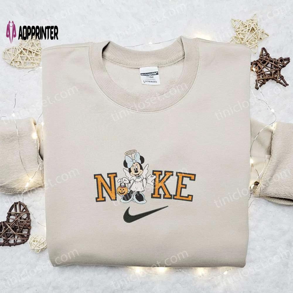 Disney minnie mouse angel x nike embroidered sweatshirt: best halloween gift idea with walt disney characters Embroidered Shirt