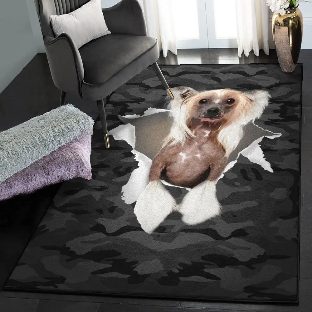 Dog modern rugs, chinese crested dog gs cl rug Rectangle Rug