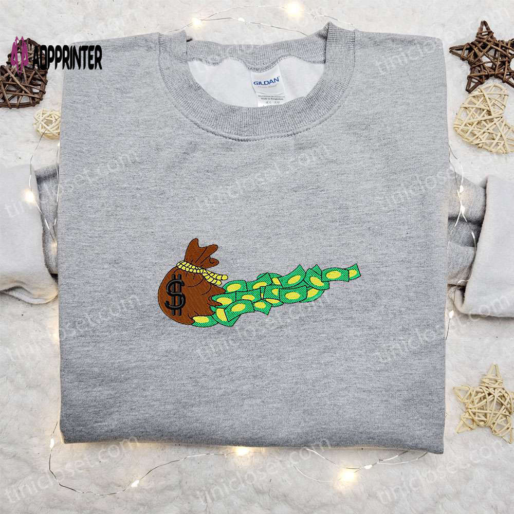 Dollar x nike embroidered shirt – customizable & best birthday gift idea Embroidered Shirt