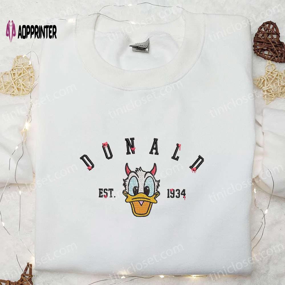 Donald est 1934 embroidered hoodie disney halloween sweatshirt cool shirt Embroidered Shirt