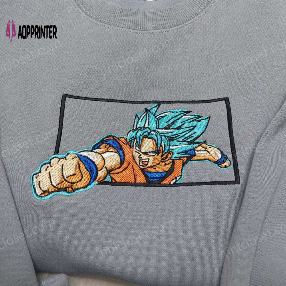Dragon ball goku vegeta super saiyan blue embroidered shirt sweatshirt & hoodie: anime-inspired must-haves Embroidered Shirt