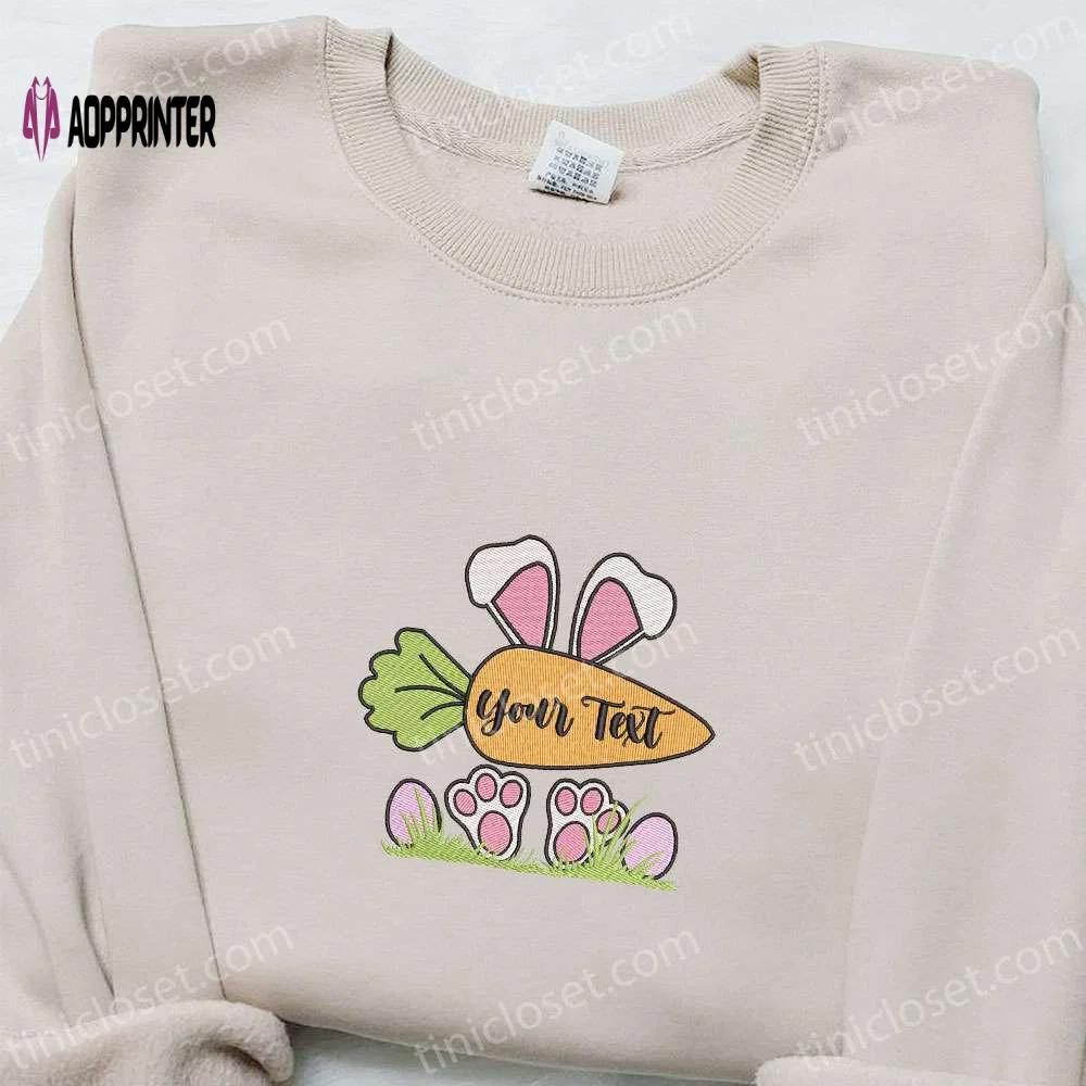 Easter bunny carrot shirt & custom name hoodie: unique thanksgiving gift ideas Embroidered Shirt