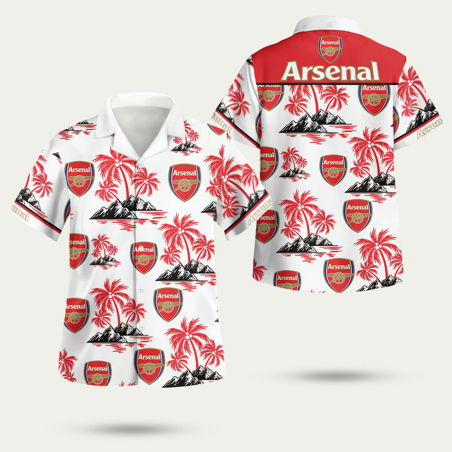 Epl arsenal floral hawaiian shirt Hawaii Shirt Shorts & Flip Flops