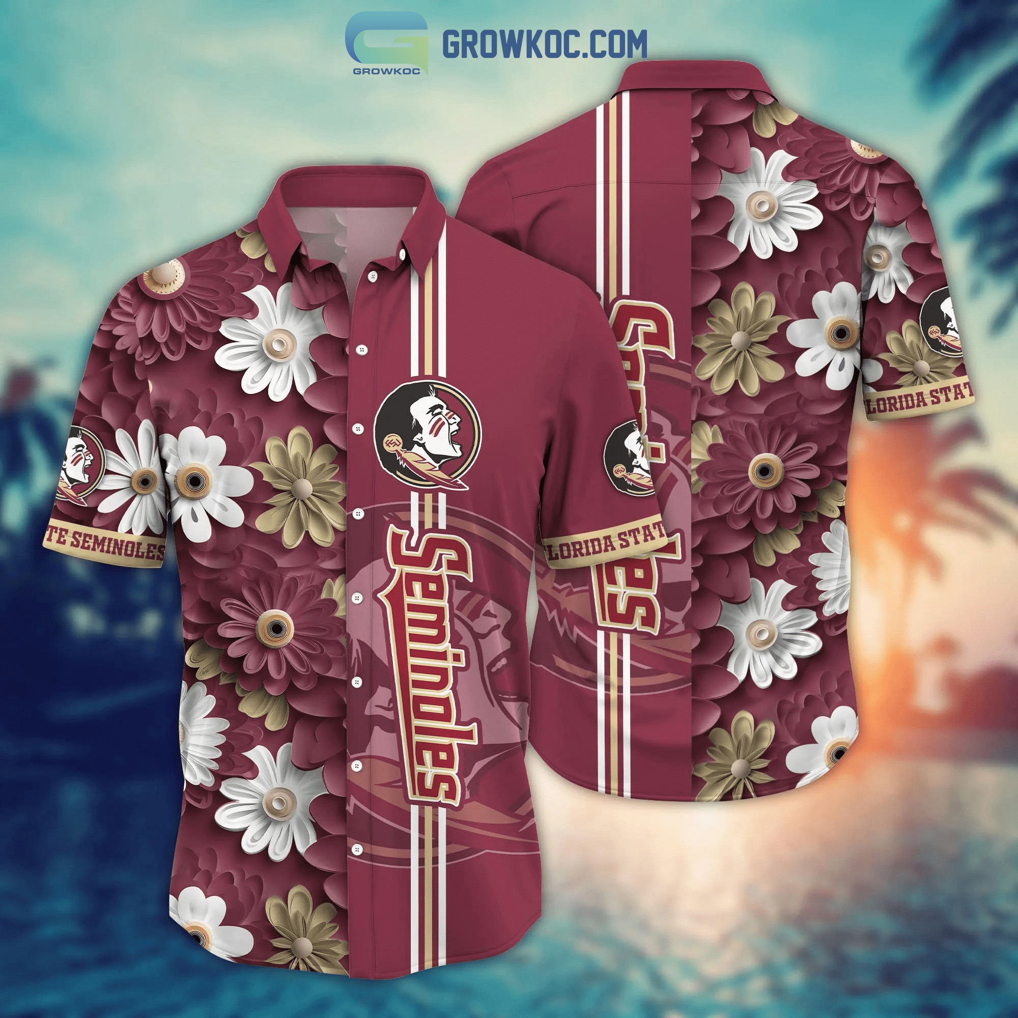 Florida state seminoles ncaa flower hawaiian shirt Hawaii Shirt Shorts & Flip Flops