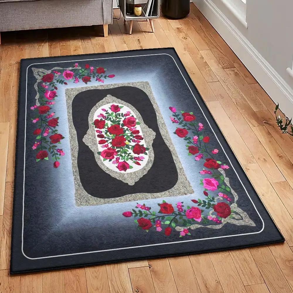 Flower cool rugs, rose flower rug Rectangle Rug