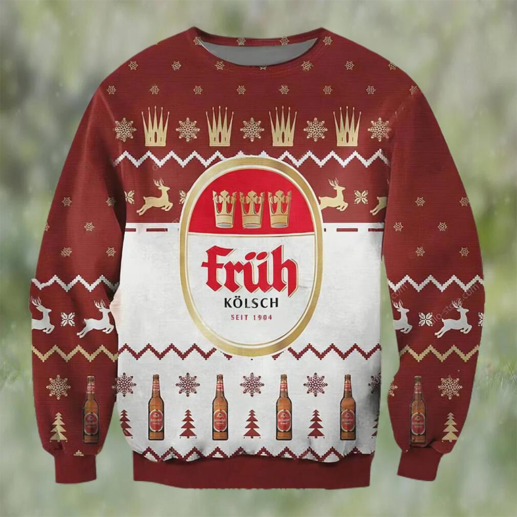 Fruh kolsch 1904 beer ugly christmas sweater, faux wool sweater, gifts for beer lovers, international beer day, best christmas gifts for 2022 ? prinvity Christmas Ugly Sweater