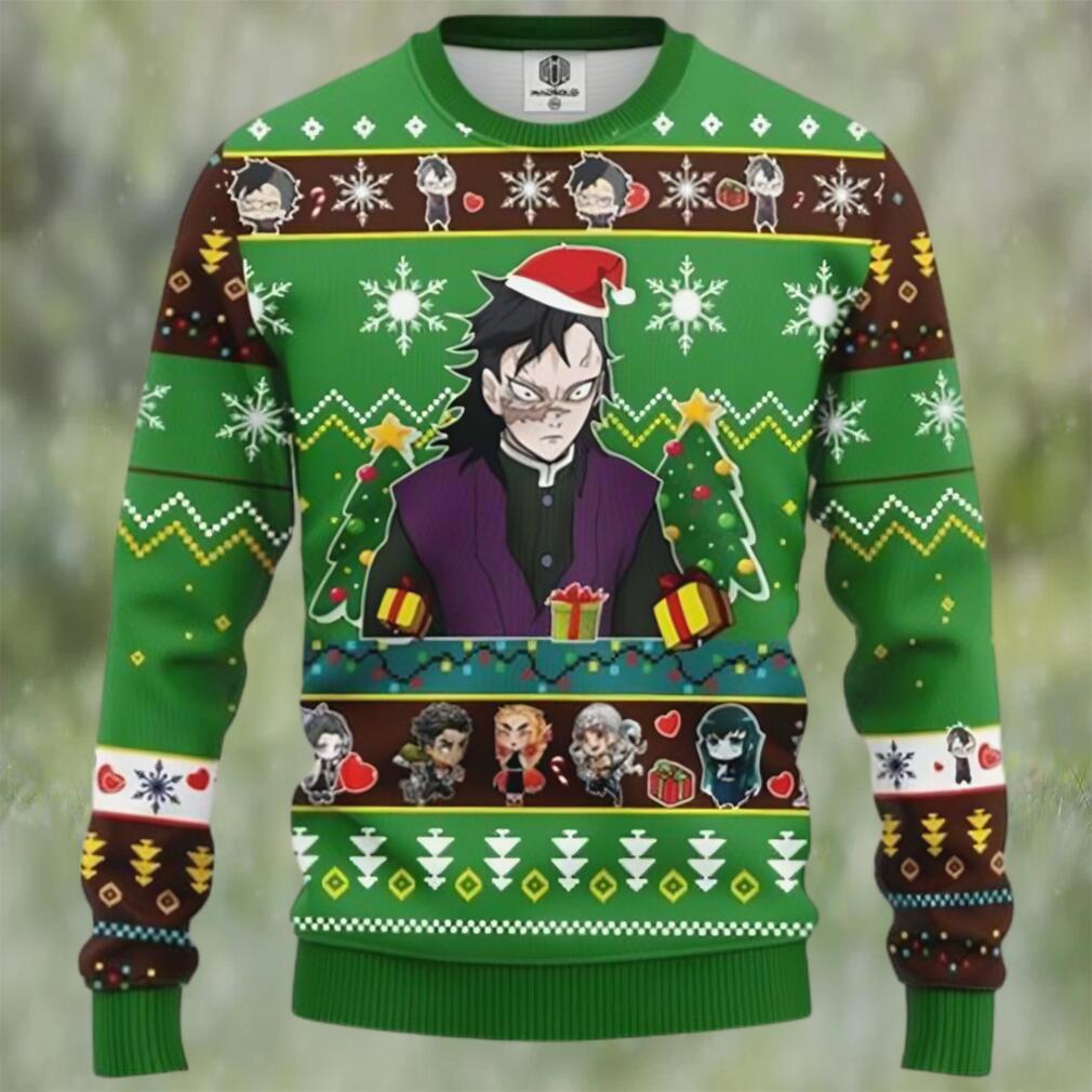 Genya shinazugawa demon slayer chibi demon slayer ugly christmas sweater Christmas Ugly Sweater