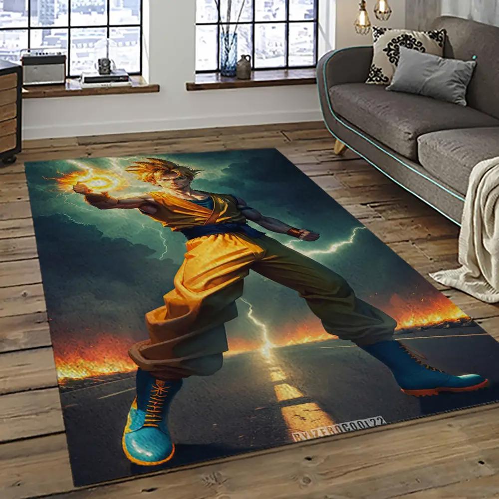 Goku characters cartoon movie carpet rectangle area rug for living room bedroom decor gku26 Rectangle Rug
