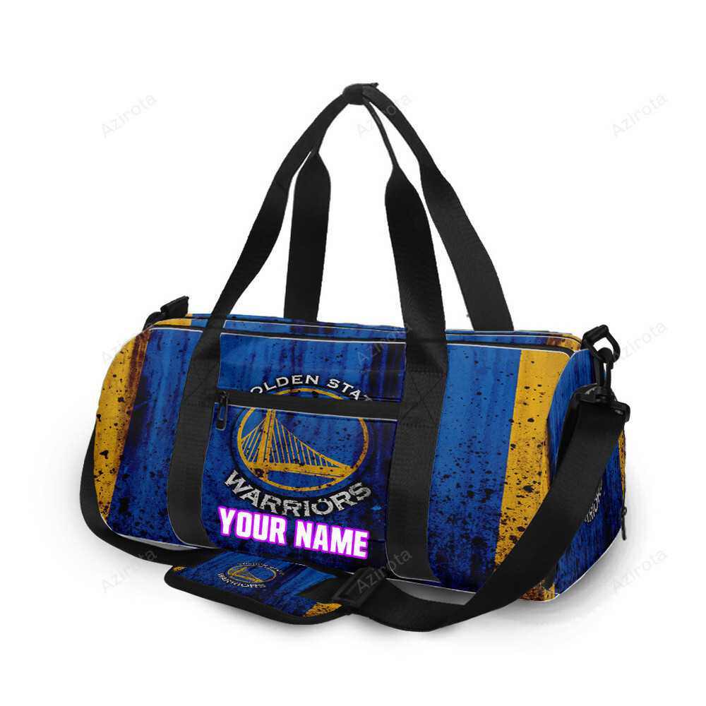 Golden state warriors emblem grunge personalized name travel bag gym bag 1465 Travel Bag