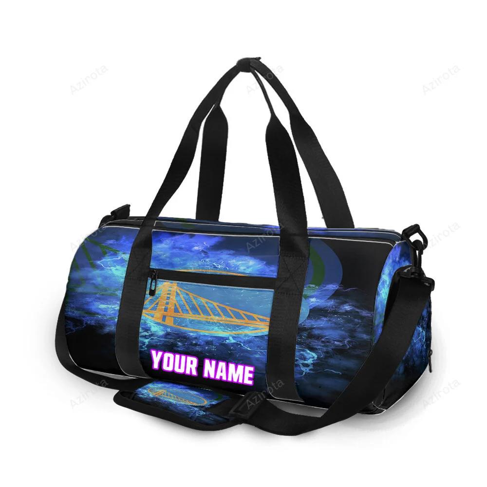 Golden state warriors emblem texture thunder personalized name travel bag gym bag 693 Travel Bag