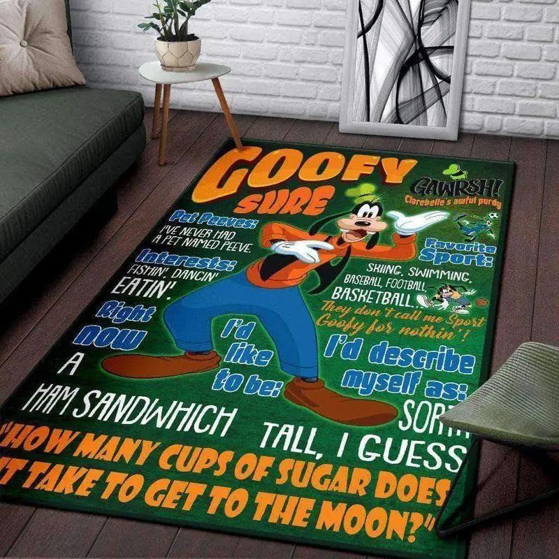 Goofy disney factory cartoon nice gift home decor rectangle area rug living room Rectangle Rug