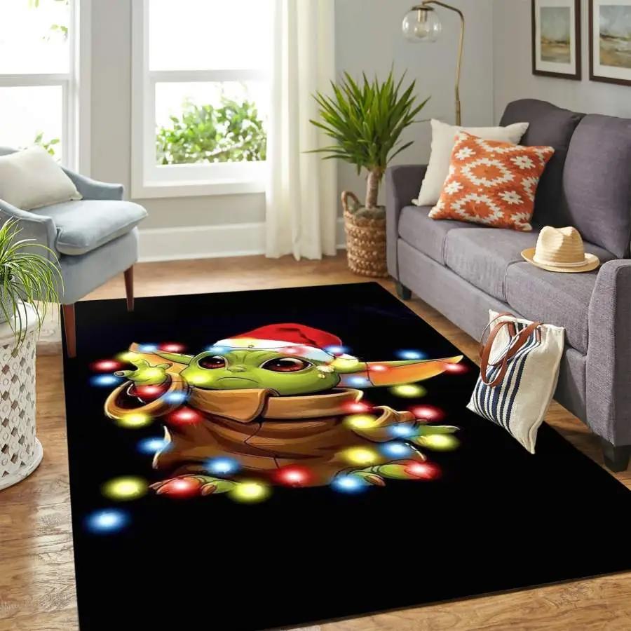 Grinch and jack skellington area rug living room rug home decor christmas movie home decor Rectangle Rug