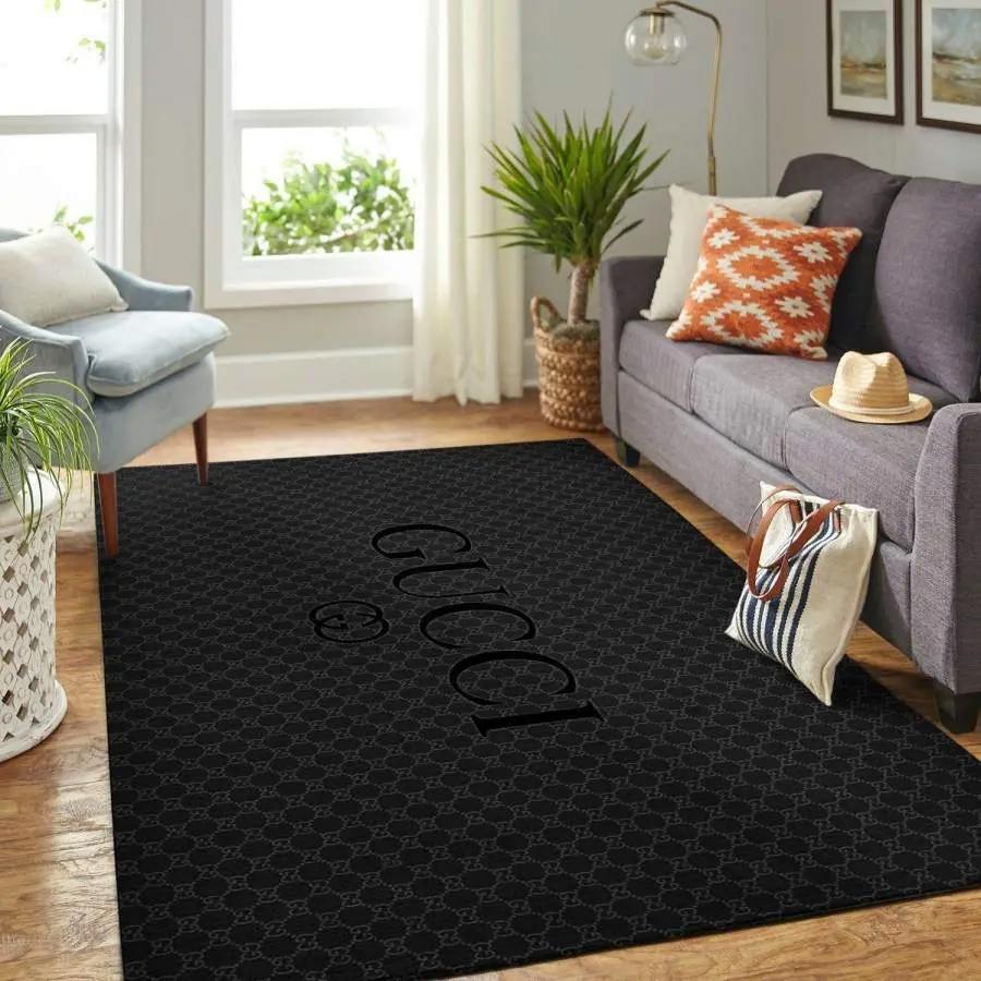 Gucci area rug dark hypebeast fashion brand living room carpet rb7a8e7e5225 Rectangle Rug