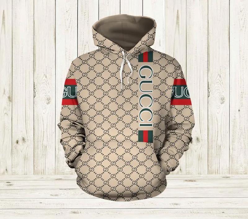Gucci beige unisex hoodie for men women luxury brand clothing clothes outfit Hoodie 3D