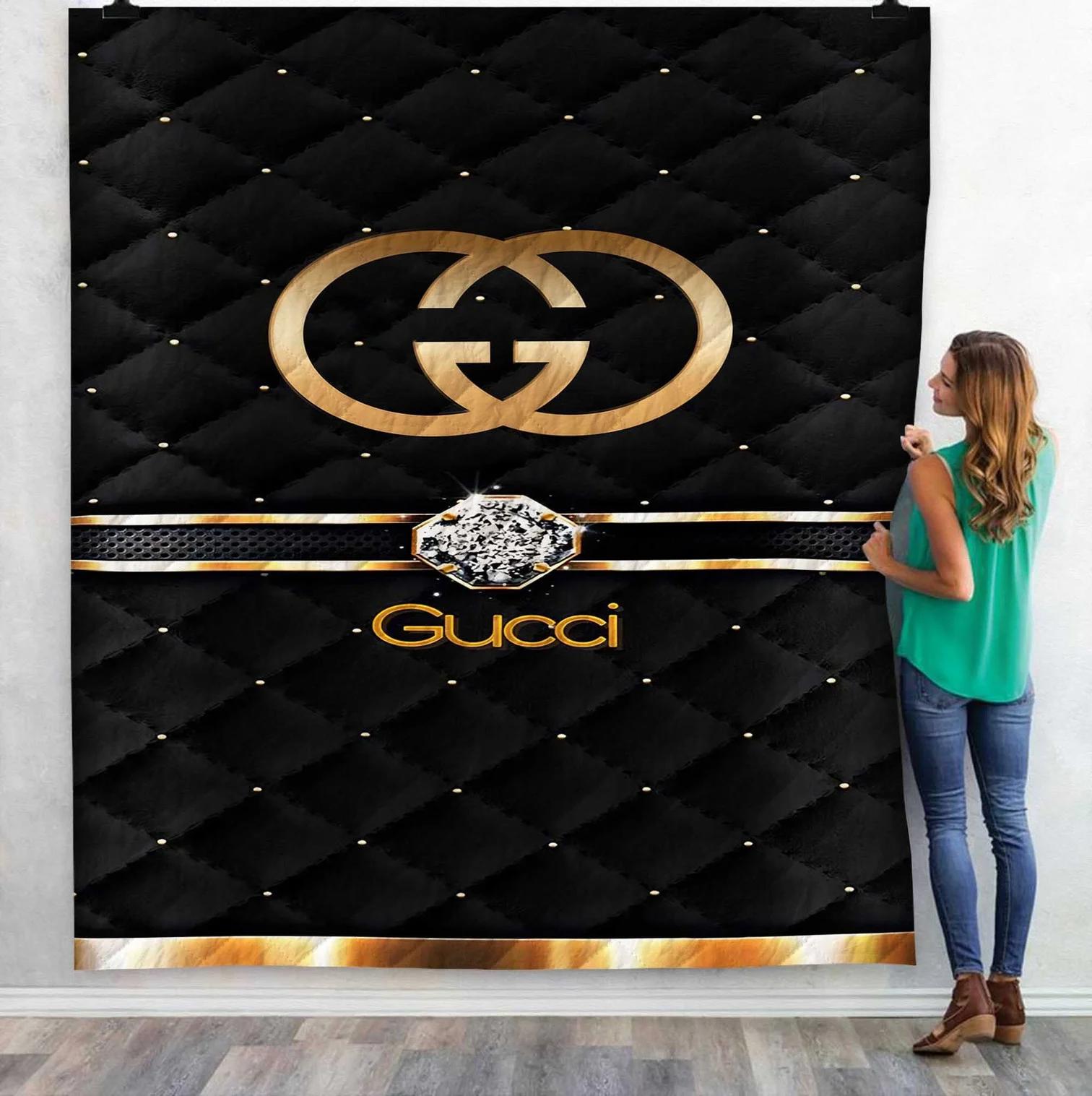 Gucci diamond fashion luxury brand premium blanket fleece home decor 155 Blanket Fleece