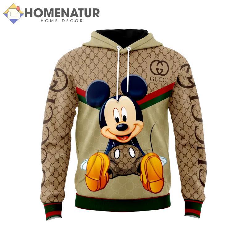 Gucci mickey mouse disney unisex hoodie outfit for men women luxury brand clothing special gift Hoodie 3D