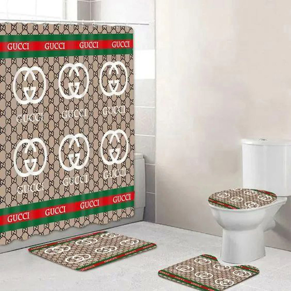 Gucci monogram bath mat luxury fashion brand home decor hypebeast bathroom sets Bathroom Set
