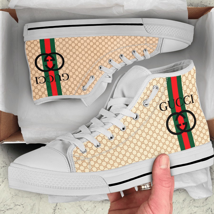 Gucci stripe high top canvas shoes sneakers hot best for men women hot 2023 32 High Top Canvas Shoes