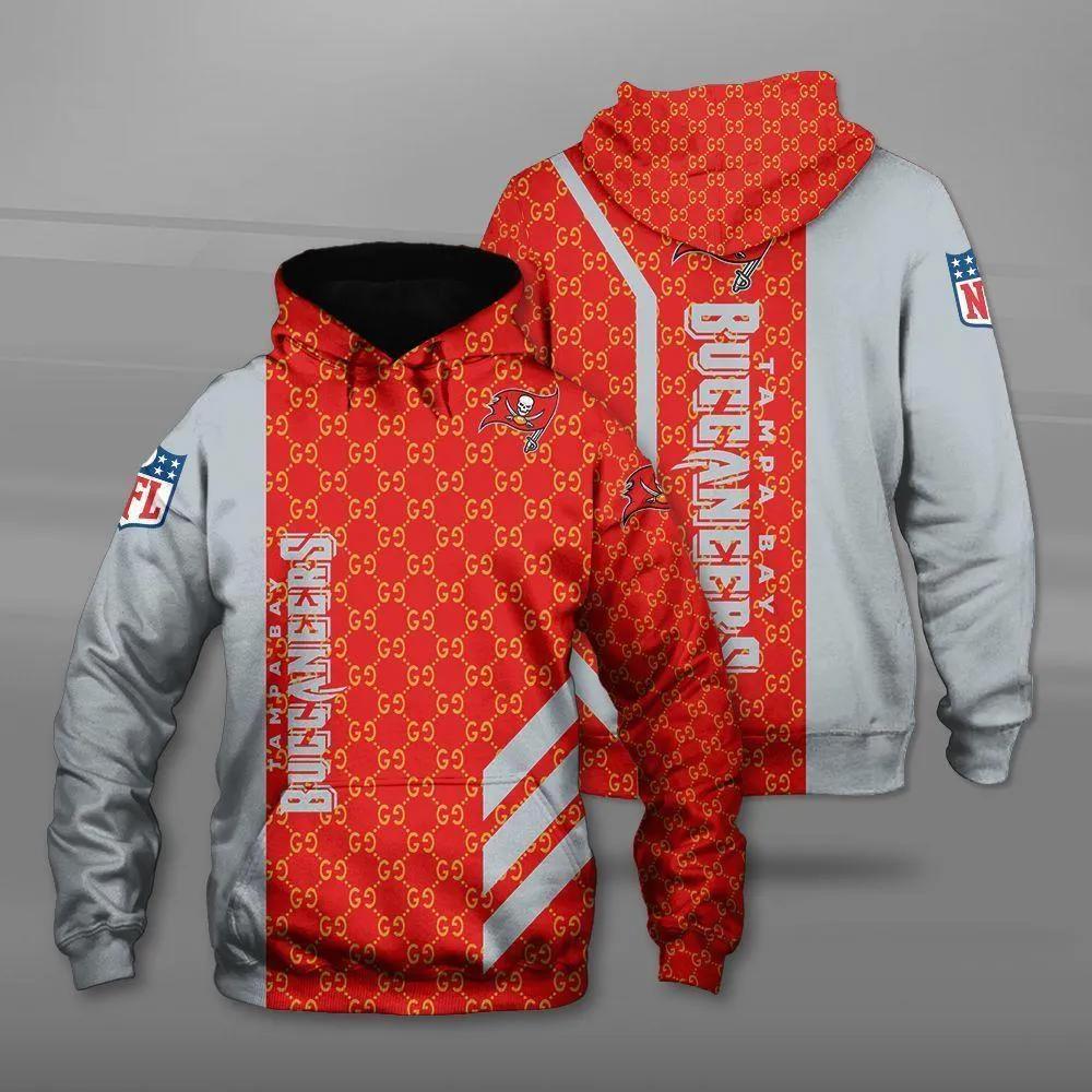 Gucci tampa bay buccaneers nfl unisex hoodie for men women luxury brand clothing clothes outfit Hoodie 3D