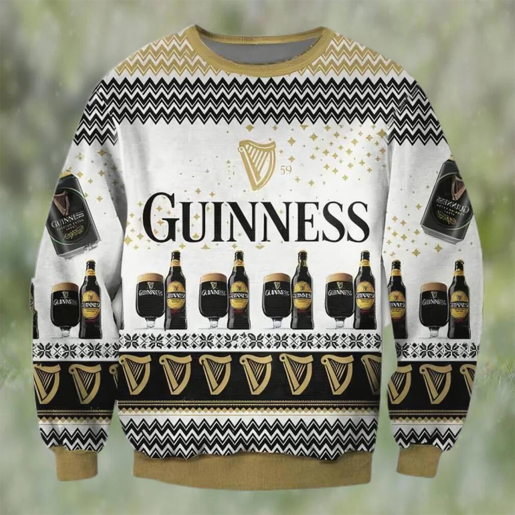 Guinness black beer ugly christmas sweater, faux wool sweater, gifts for beer lovers, international beer day, best christmas gifts for 2022 ? prinvity Christmas Ugly Sweater