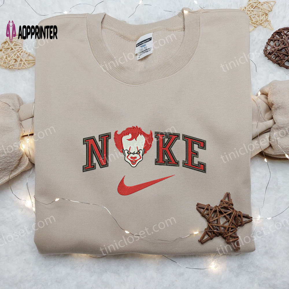 Halloween clown x nike embroidered shirt customized unique & spooky nike shirt Embroidered Shirt